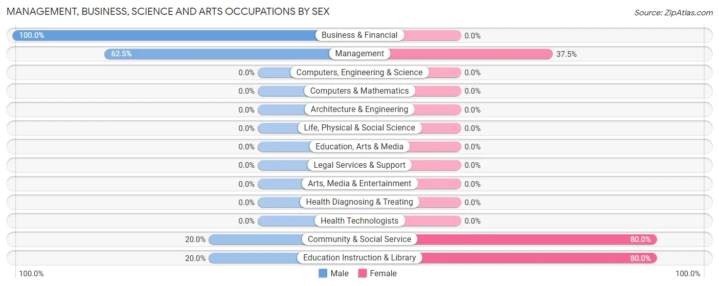 Management, Business, Science and Arts Occupations by Sex in Zip Code 99149