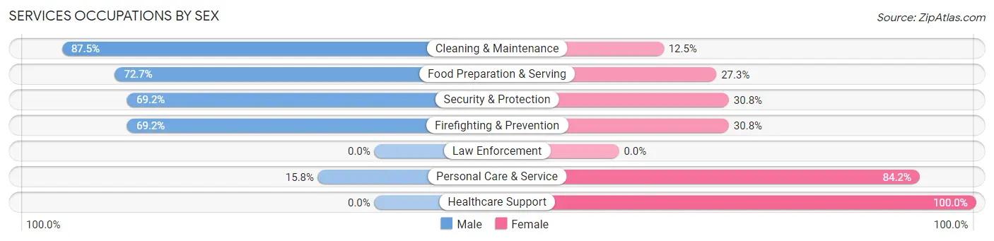 Services Occupations by Sex in Zip Code 99161