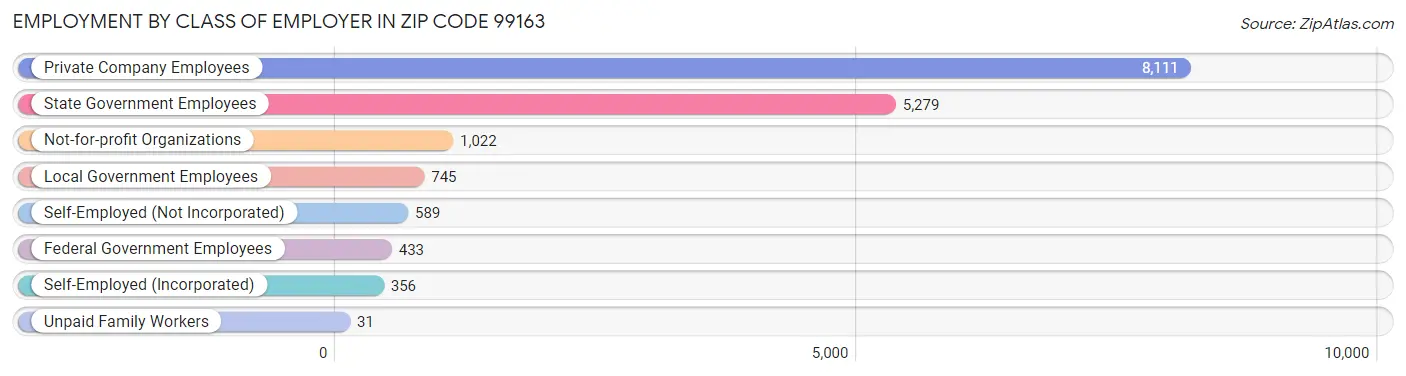 Employment by Class of Employer in Zip Code 99163