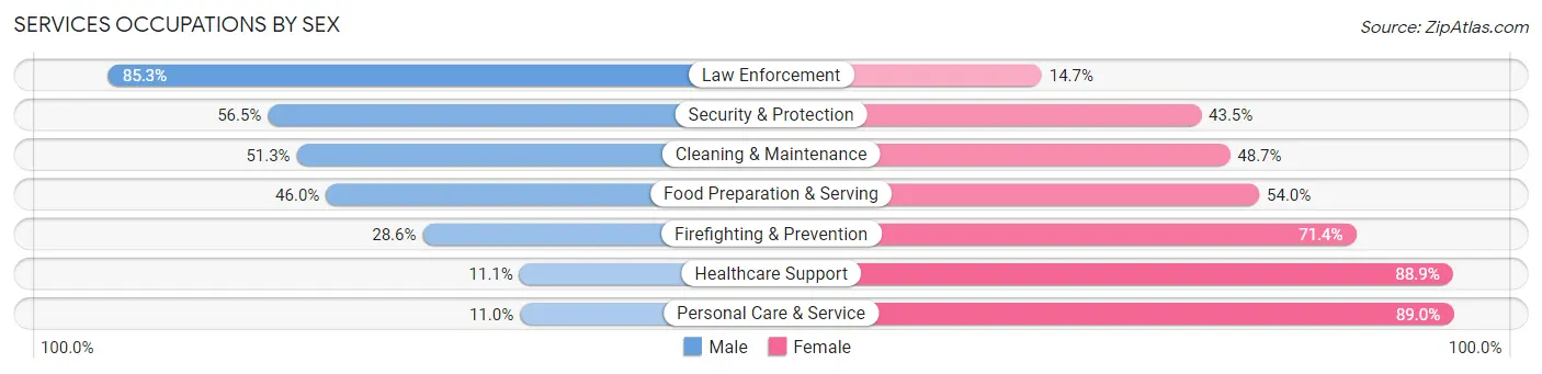 Services Occupations by Sex in Zip Code 99403