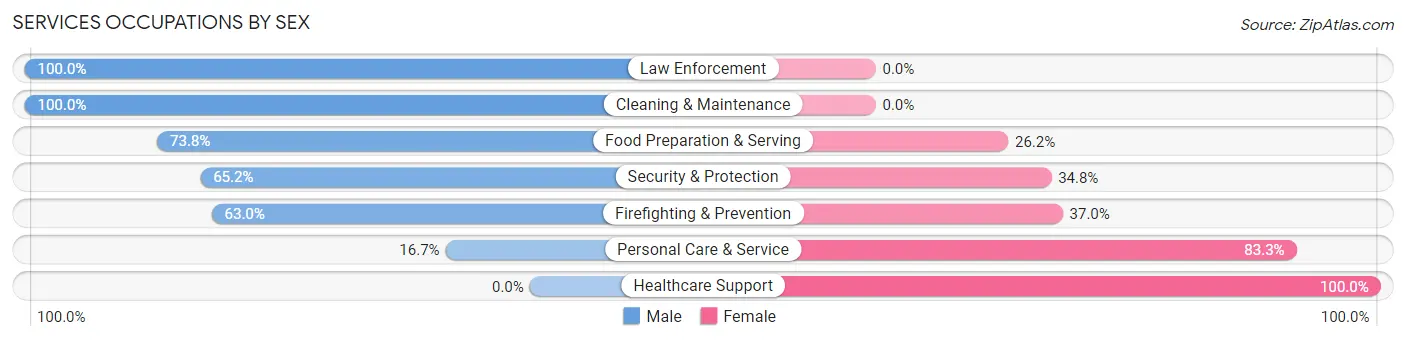 Services Occupations by Sex in Zip Code 99506
