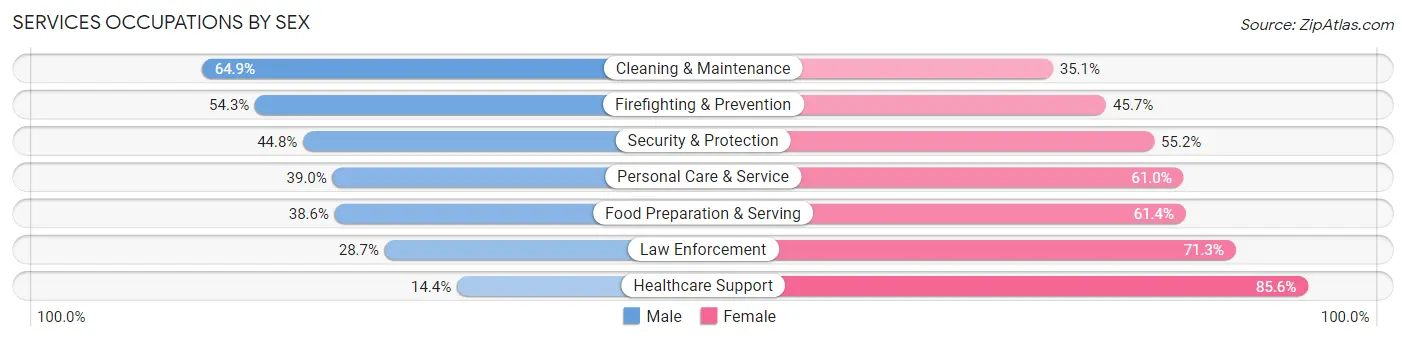 Services Occupations by Sex in Zip Code 99507