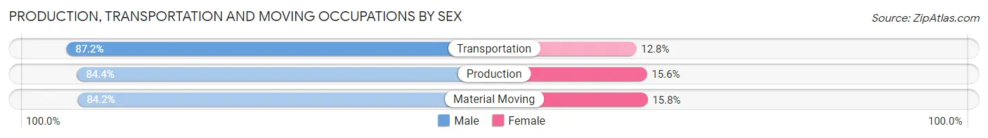 Production, Transportation and Moving Occupations by Sex in Zip Code 99516