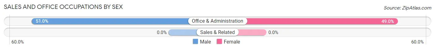 Sales and Office Occupations by Sex in Zip Code 99519