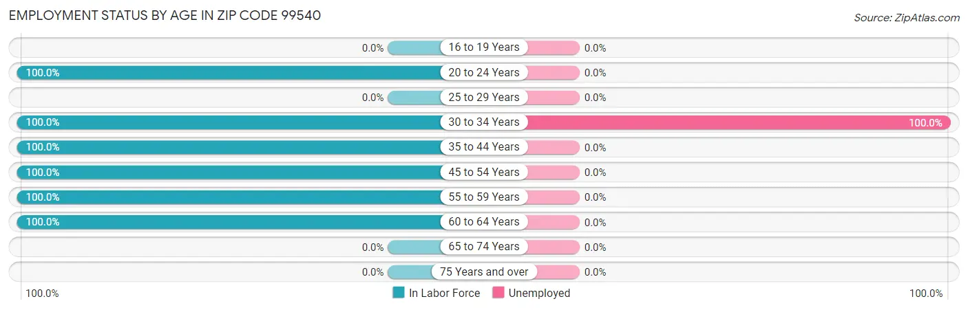 Employment Status by Age in Zip Code 99540