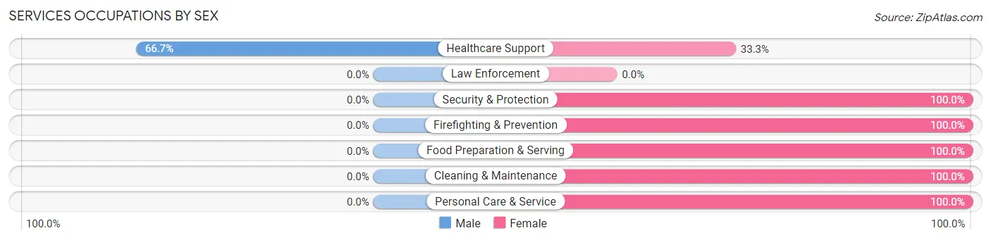 Services Occupations by Sex in Zip Code 99606