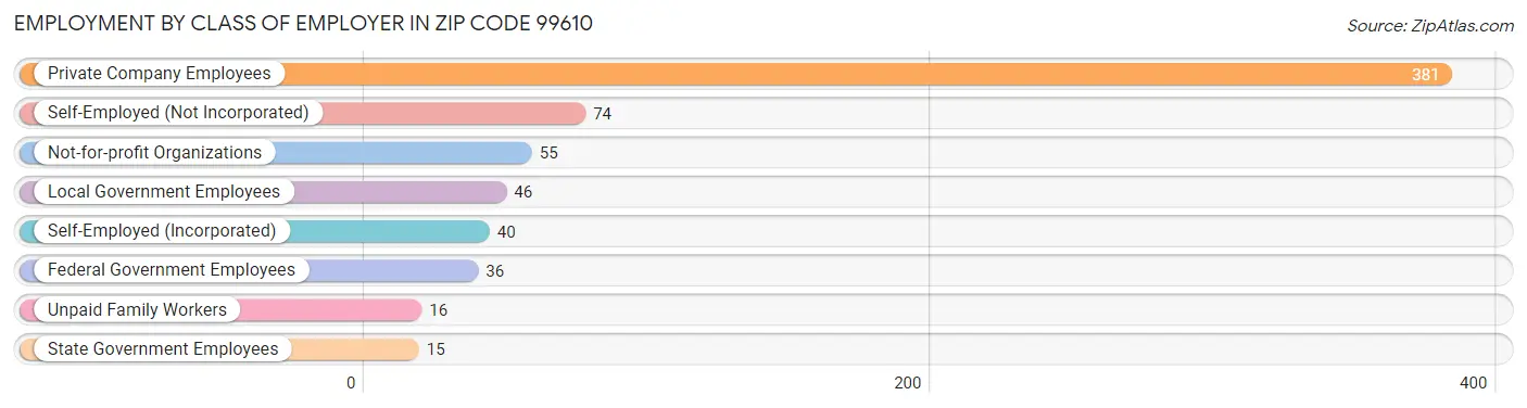 Employment by Class of Employer in Zip Code 99610