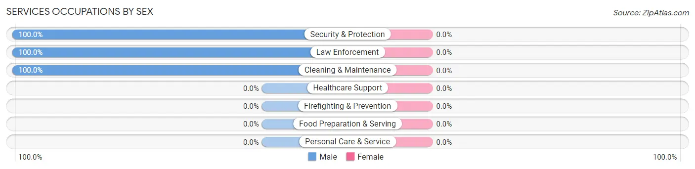 Services Occupations by Sex in Zip Code 99624