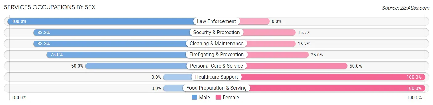 Services Occupations by Sex in Zip Code 99633