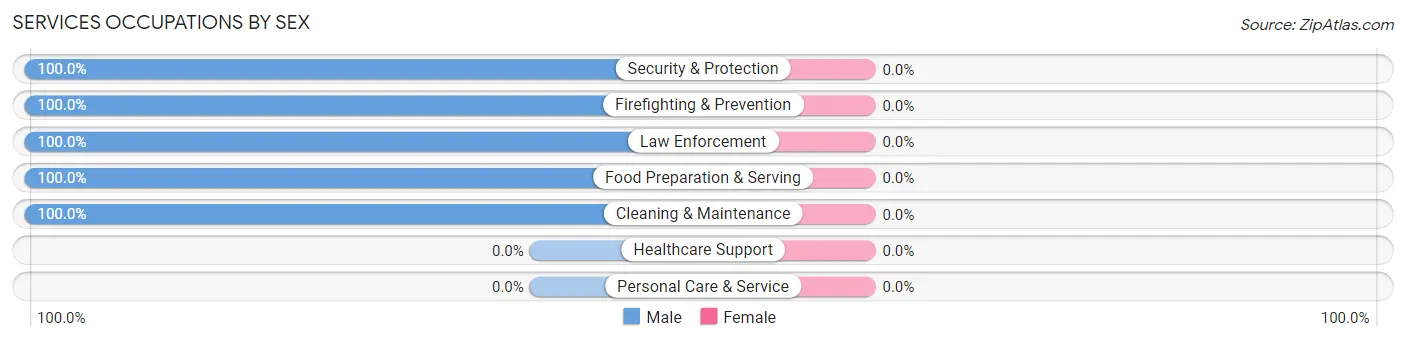 Services Occupations by Sex in Zip Code 99650