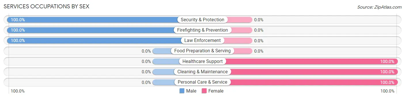 Services Occupations by Sex in Zip Code 99663