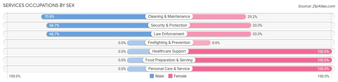 Services Occupations by Sex in Zip Code 99671