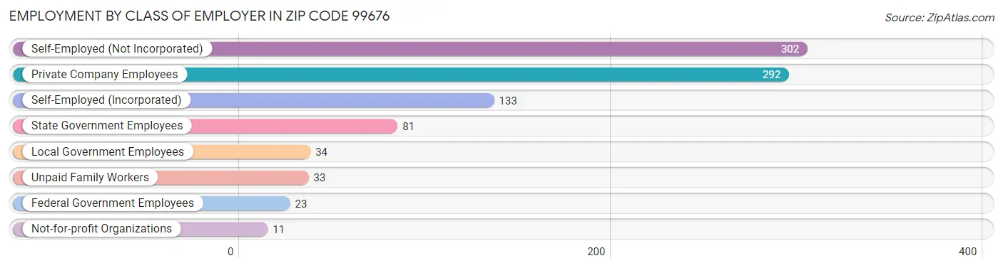 Employment by Class of Employer in Zip Code 99676