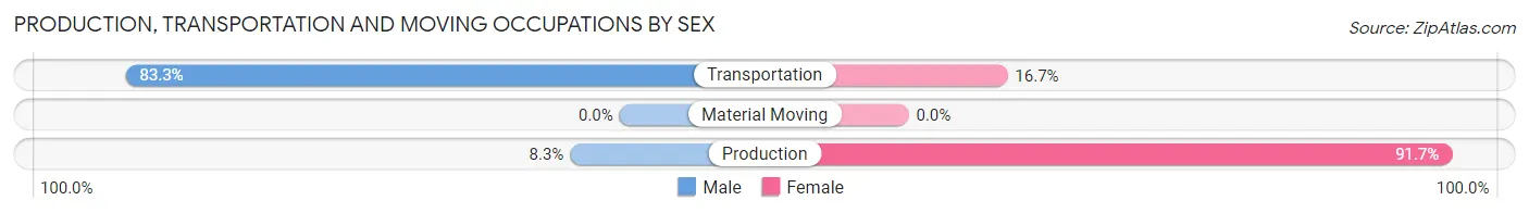 Production, Transportation and Moving Occupations by Sex in Zip Code 99676