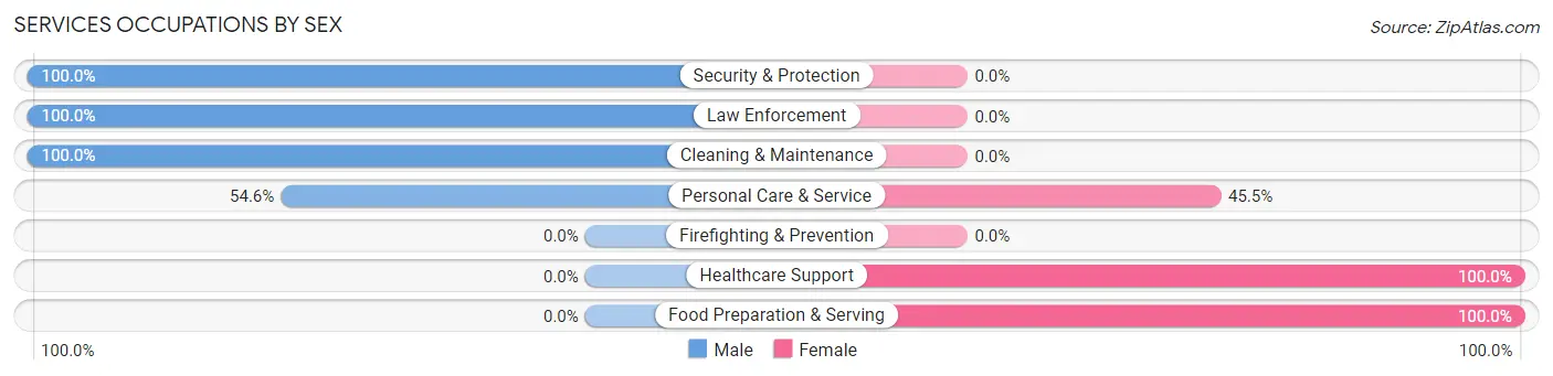 Services Occupations by Sex in Zip Code 99681