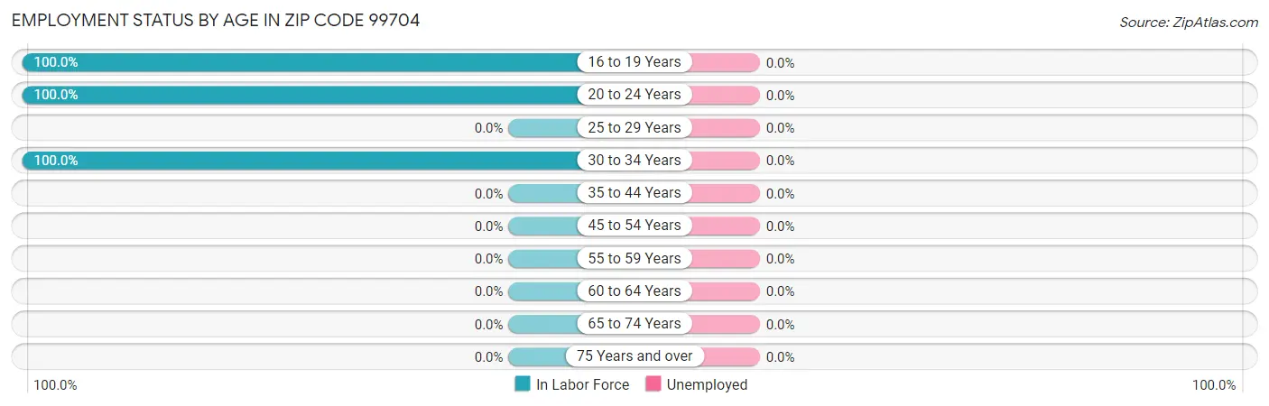 Employment Status by Age in Zip Code 99704