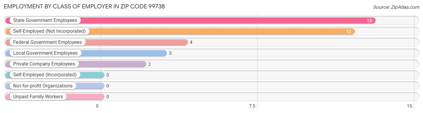 Employment by Class of Employer in Zip Code 99738