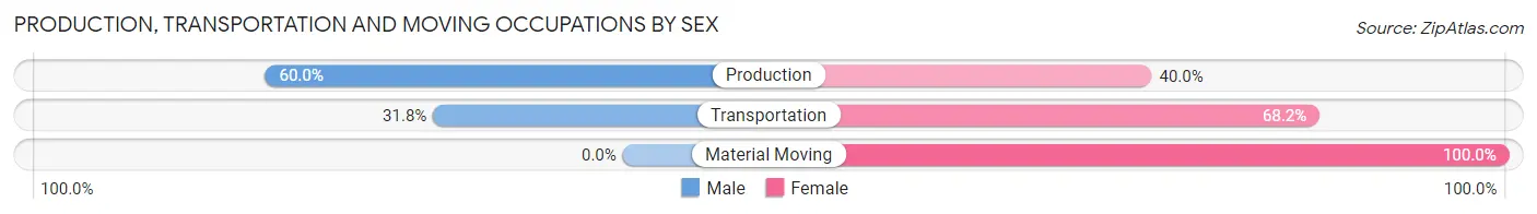 Production, Transportation and Moving Occupations by Sex in Zip Code 99743