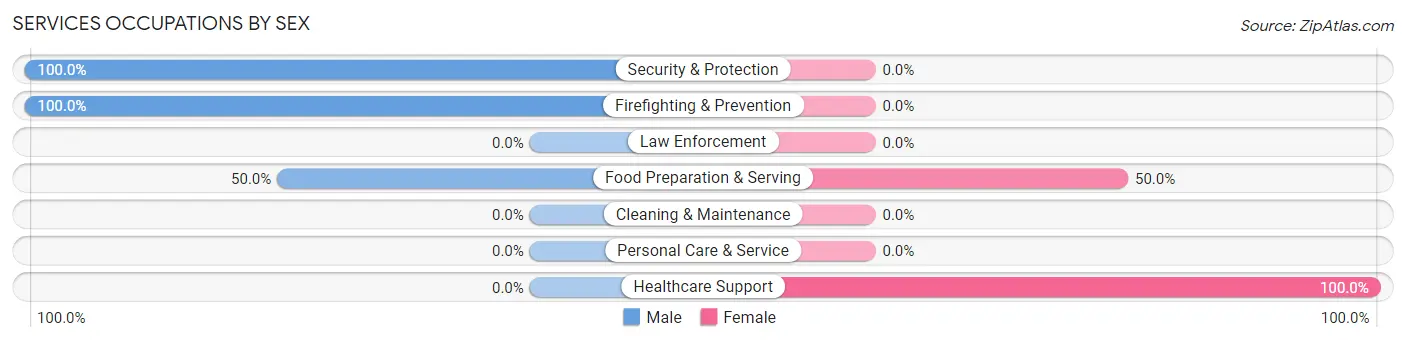 Services Occupations by Sex in Zip Code 99744