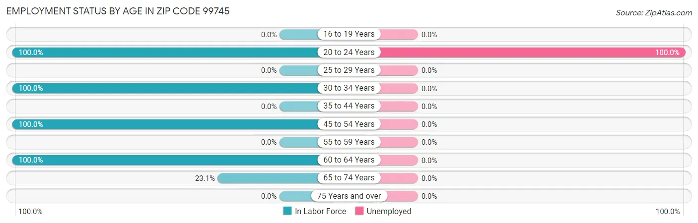 Employment Status by Age in Zip Code 99745