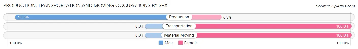 Production, Transportation and Moving Occupations by Sex in Zip Code 99749