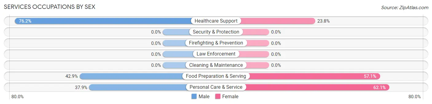 Services Occupations by Sex in Zip Code 99775