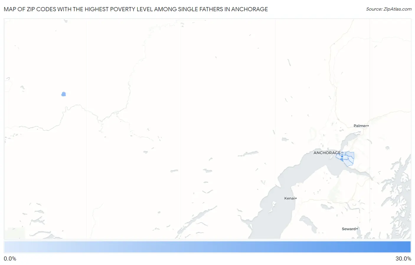 Zip Codes with the Highest Poverty Level Among Single Fathers in Anchorage Map