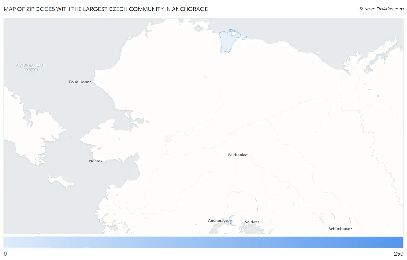 Zip Codes with the Largest Czech Community in Anchorage Map