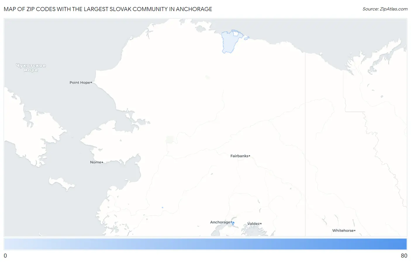 Zip Codes with the Largest Slovak Community in Anchorage Map