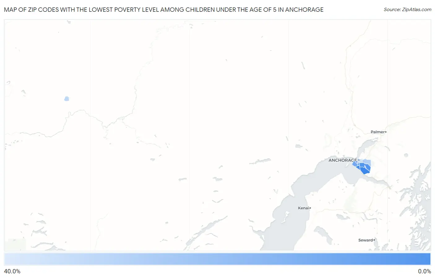 Zip Codes with the Lowest Poverty Level Among Children Under the Age of 5 in Anchorage Map