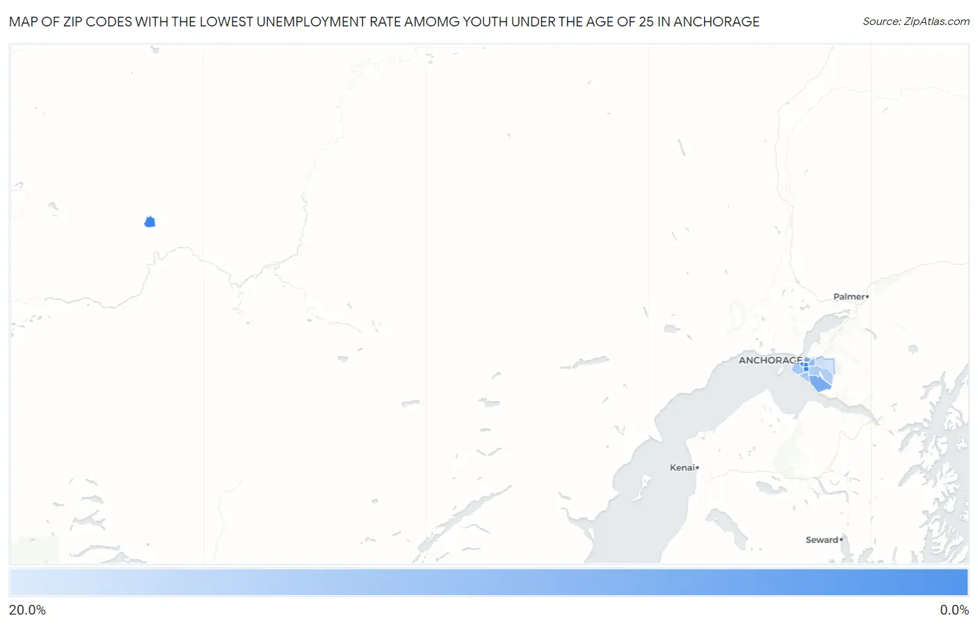 Zip Codes with the Lowest Unemployment Rate Amomg Youth Under the Age of 25 in Anchorage Map