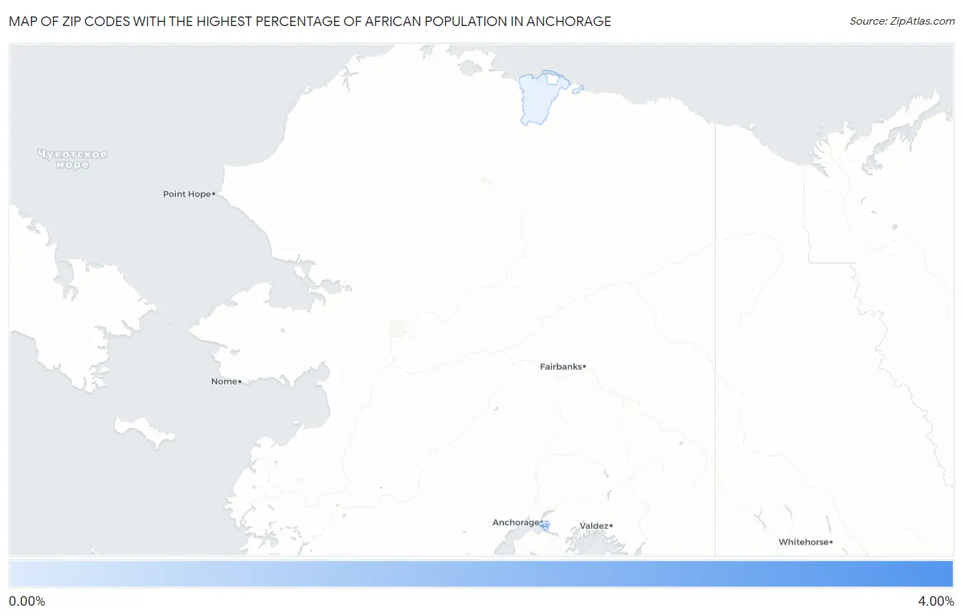 Zip Codes with the Highest Percentage of African Population in Anchorage Map
