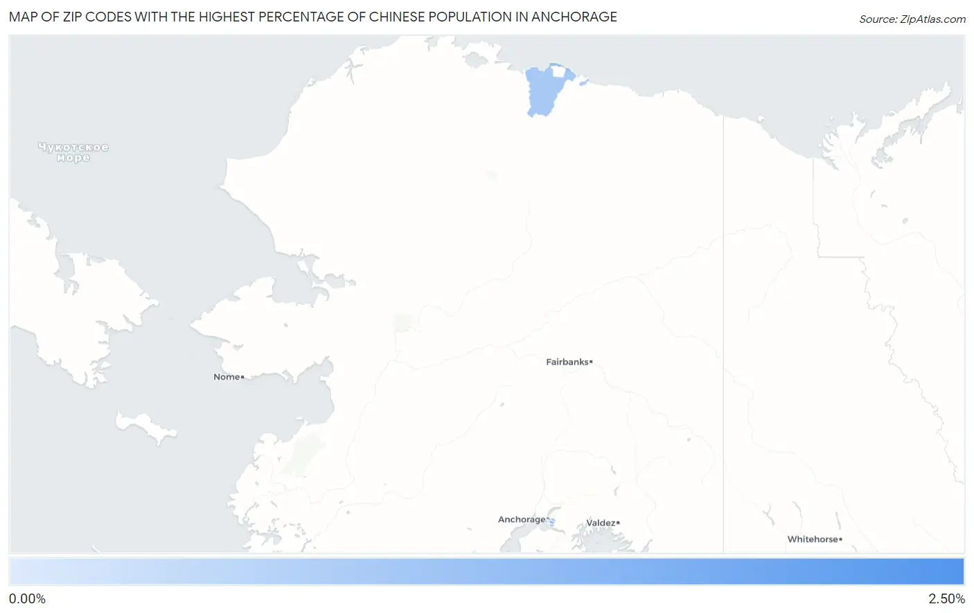Zip Codes with the Highest Percentage of Chinese Population in Anchorage Map