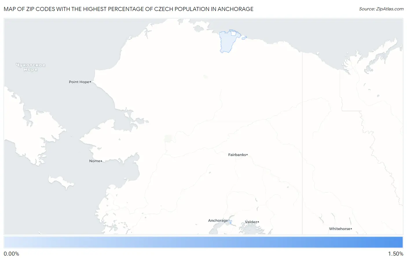 Zip Codes with the Highest Percentage of Czech Population in Anchorage Map