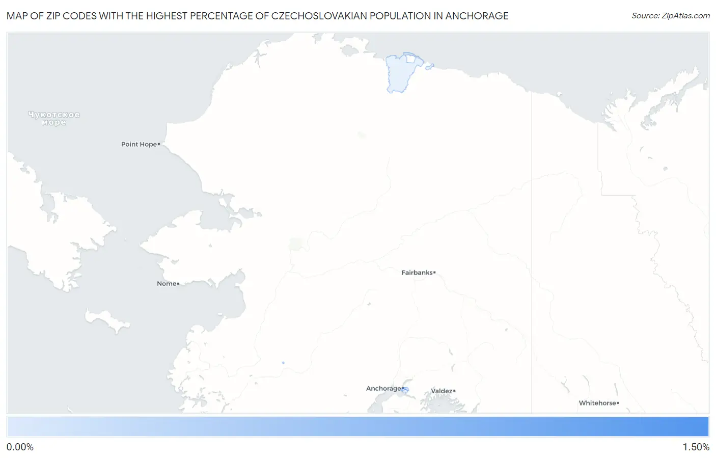 Zip Codes with the Highest Percentage of Czechoslovakian Population in Anchorage Map
