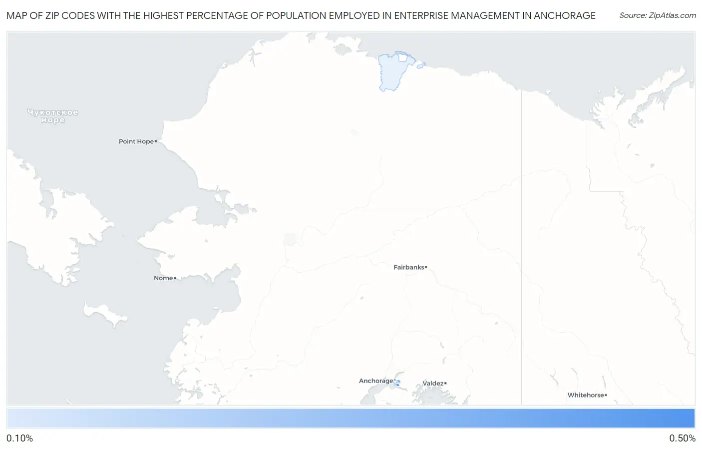 Zip Codes with the Highest Percentage of Population Employed in Enterprise Management in Anchorage Map