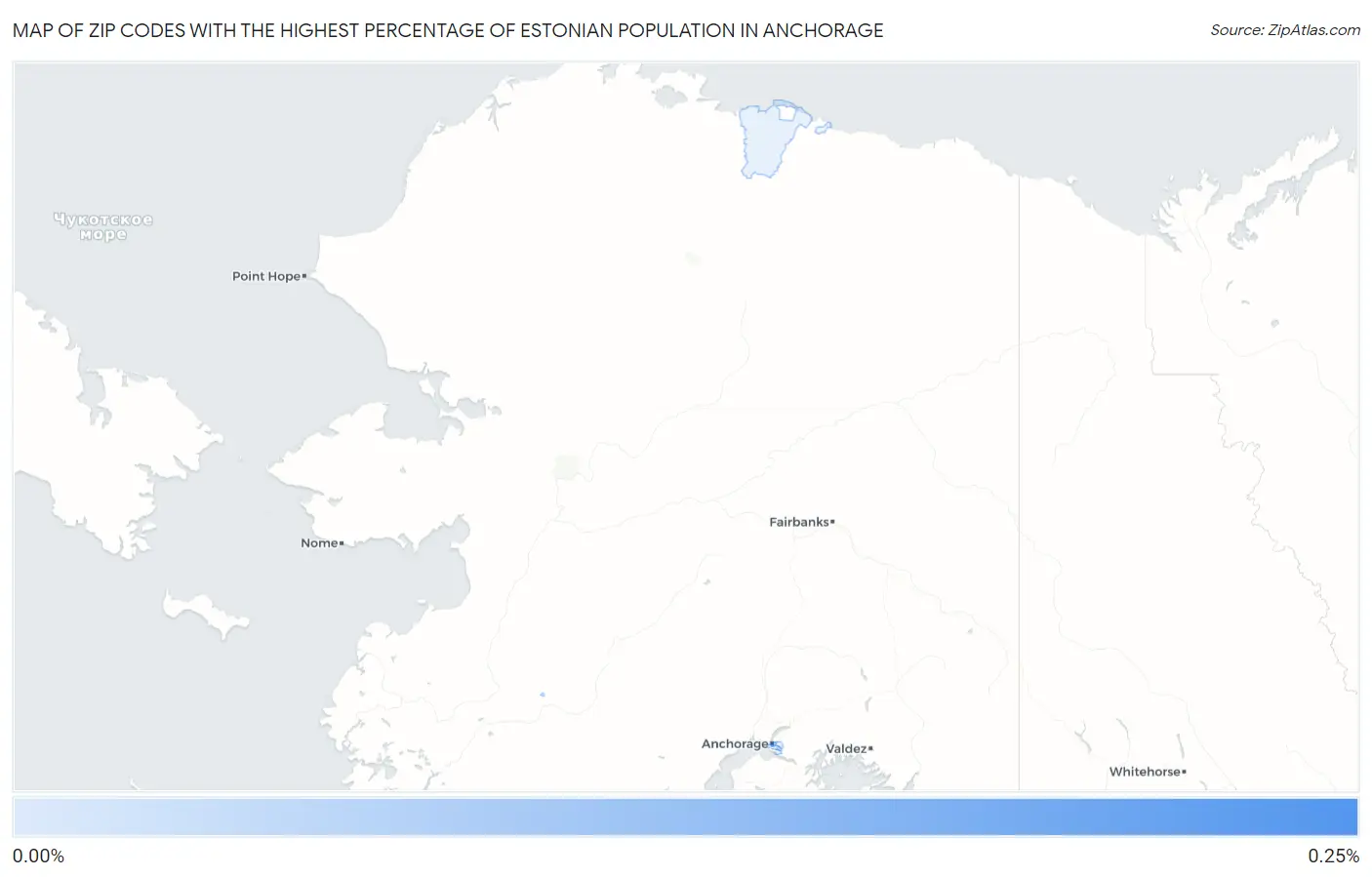 Zip Codes with the Highest Percentage of Estonian Population in Anchorage Map