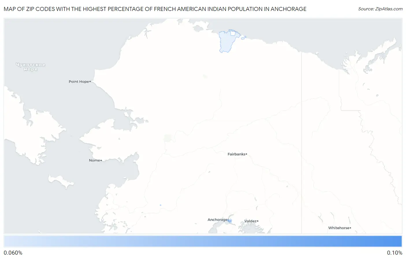 Zip Codes with the Highest Percentage of French American Indian Population in Anchorage Map