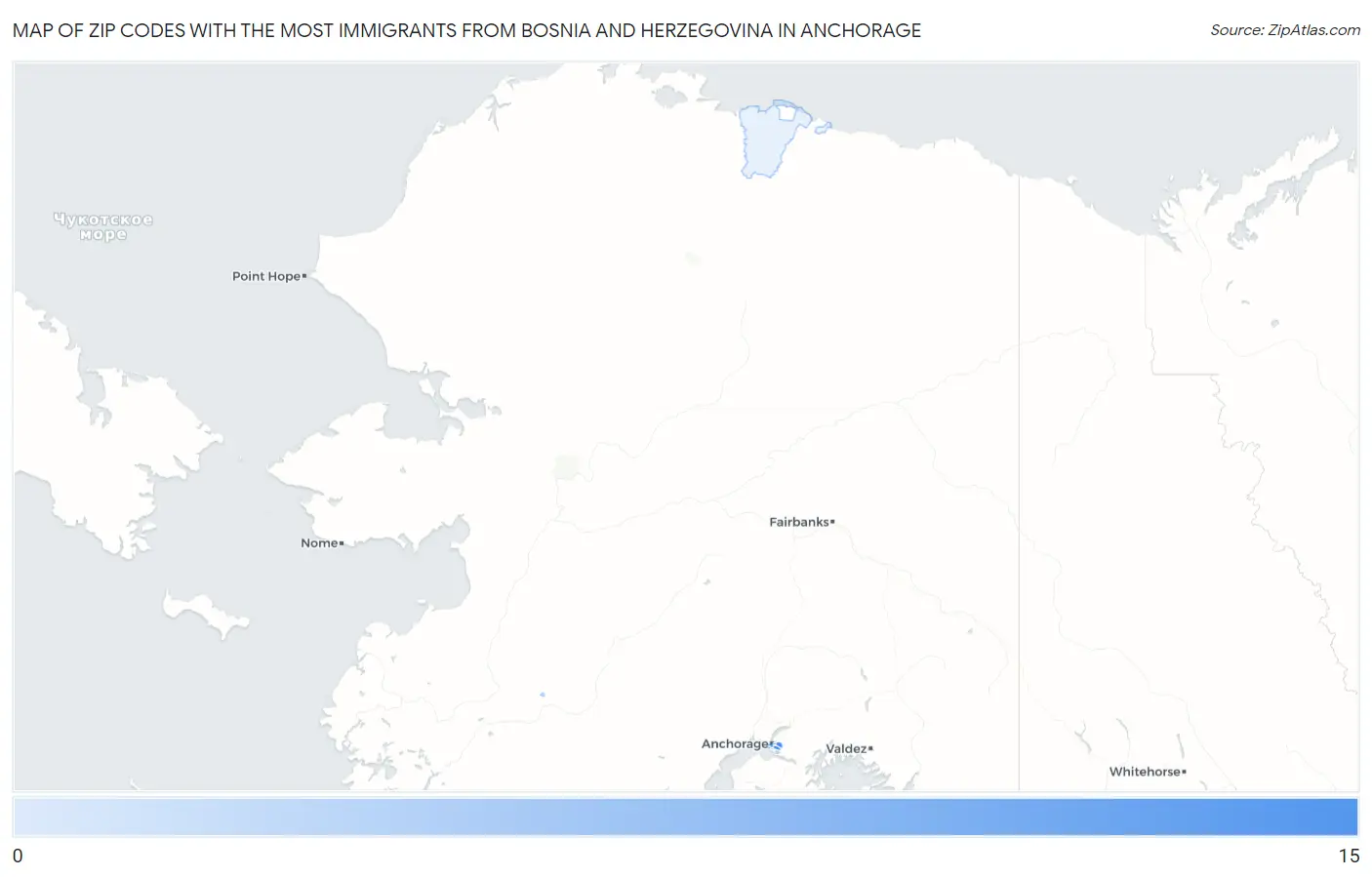 Zip Codes with the Most Immigrants from Bosnia and Herzegovina in Anchorage Map