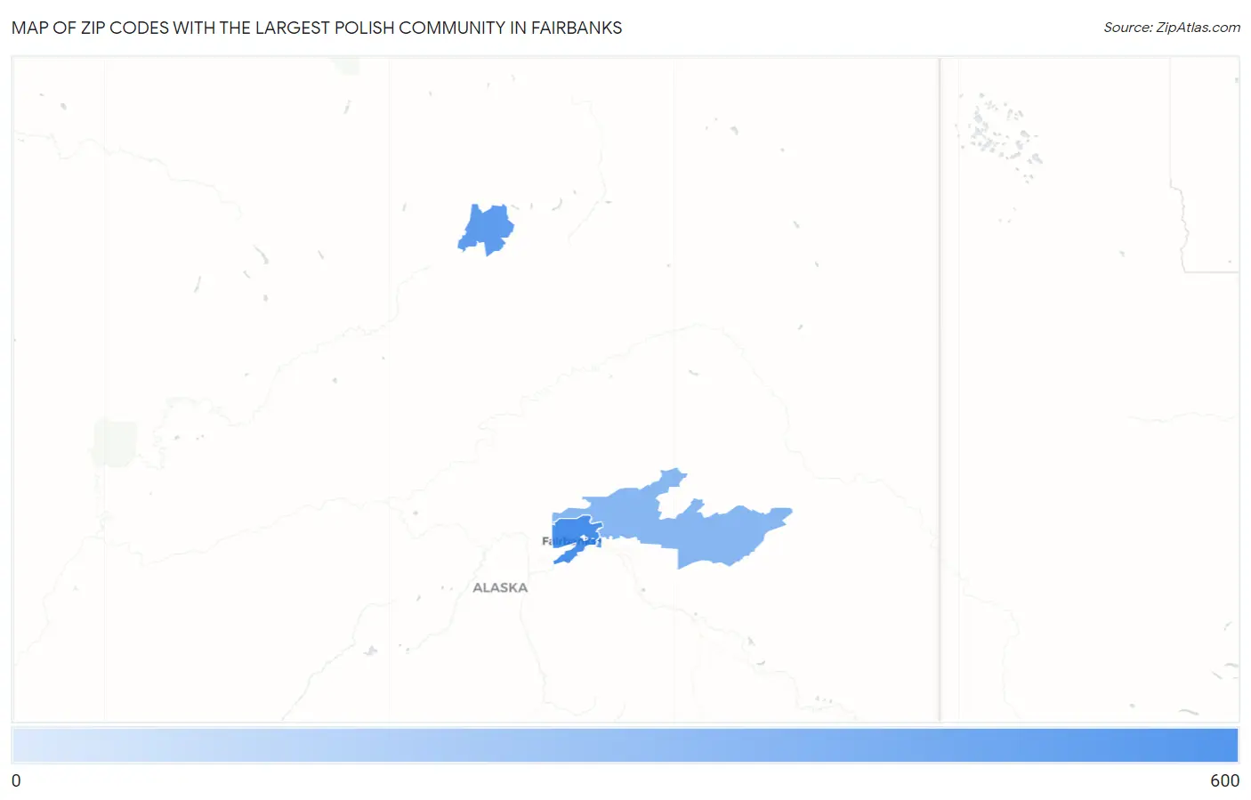 Zip Codes with the Largest Polish Community in Fairbanks Map