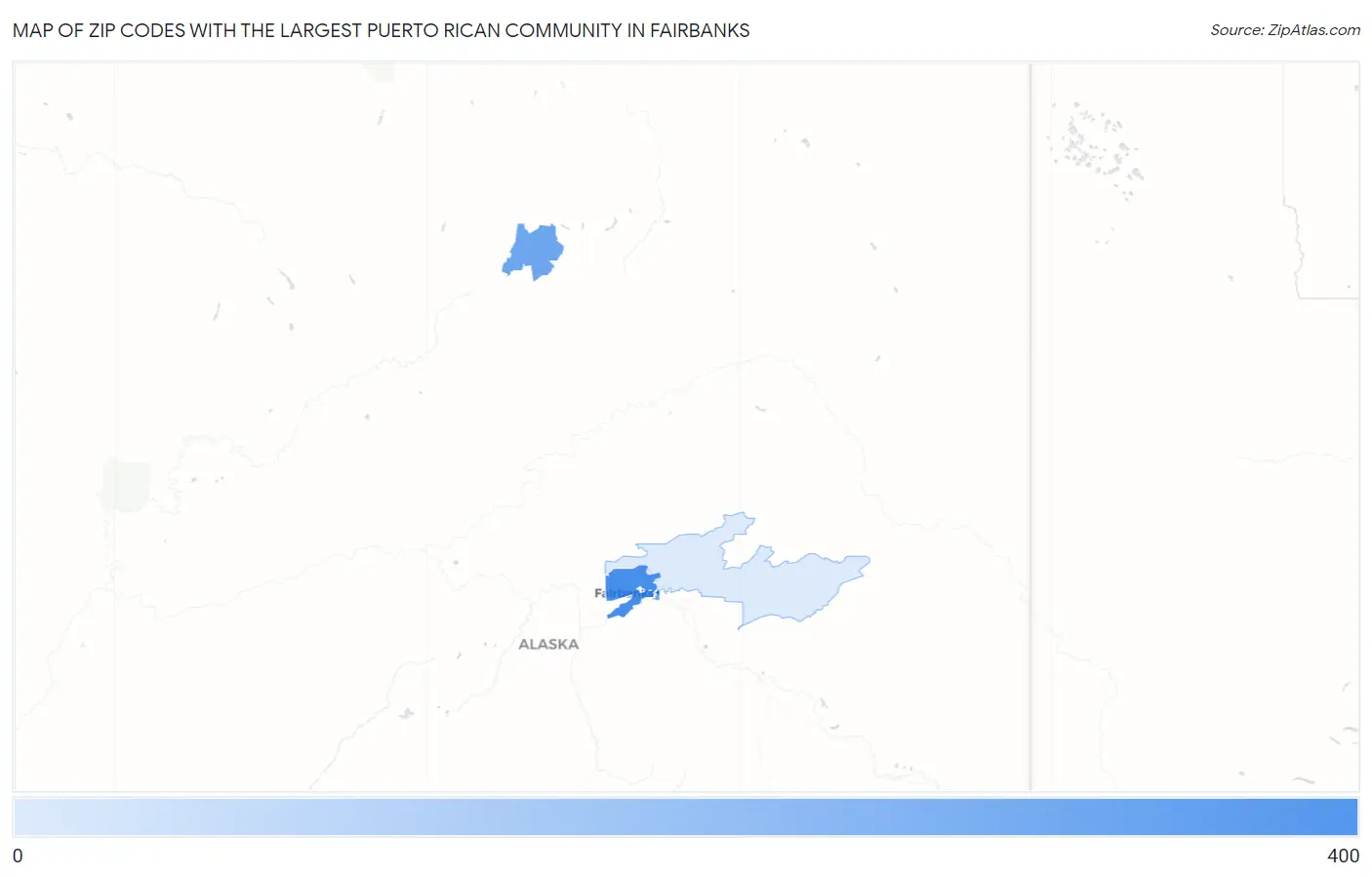Zip Codes with the Largest Puerto Rican Community in Fairbanks Map
