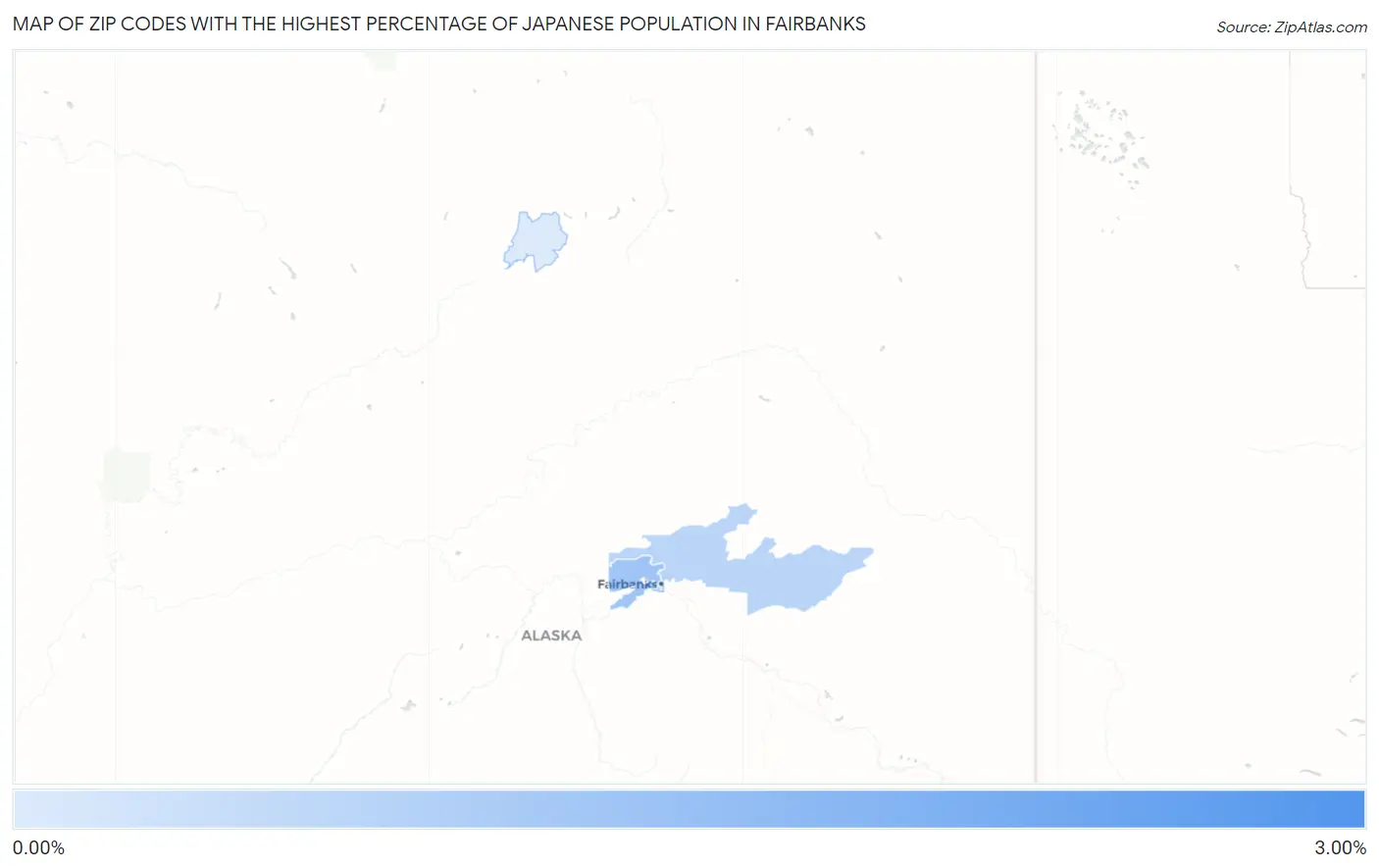 Zip Codes with the Highest Percentage of Japanese Population in Fairbanks Map