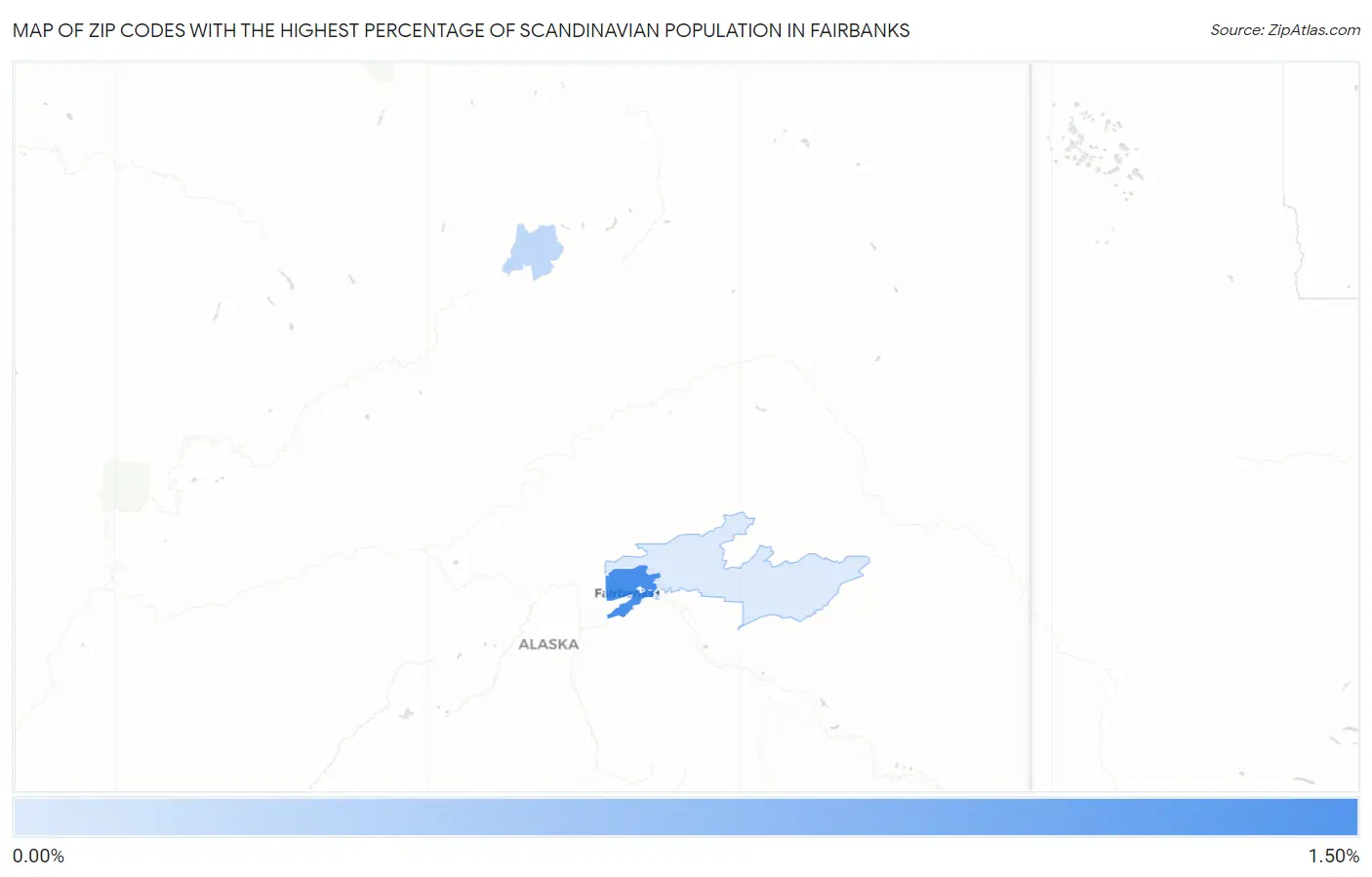 Zip Codes with the Highest Percentage of Scandinavian Population in Fairbanks Map