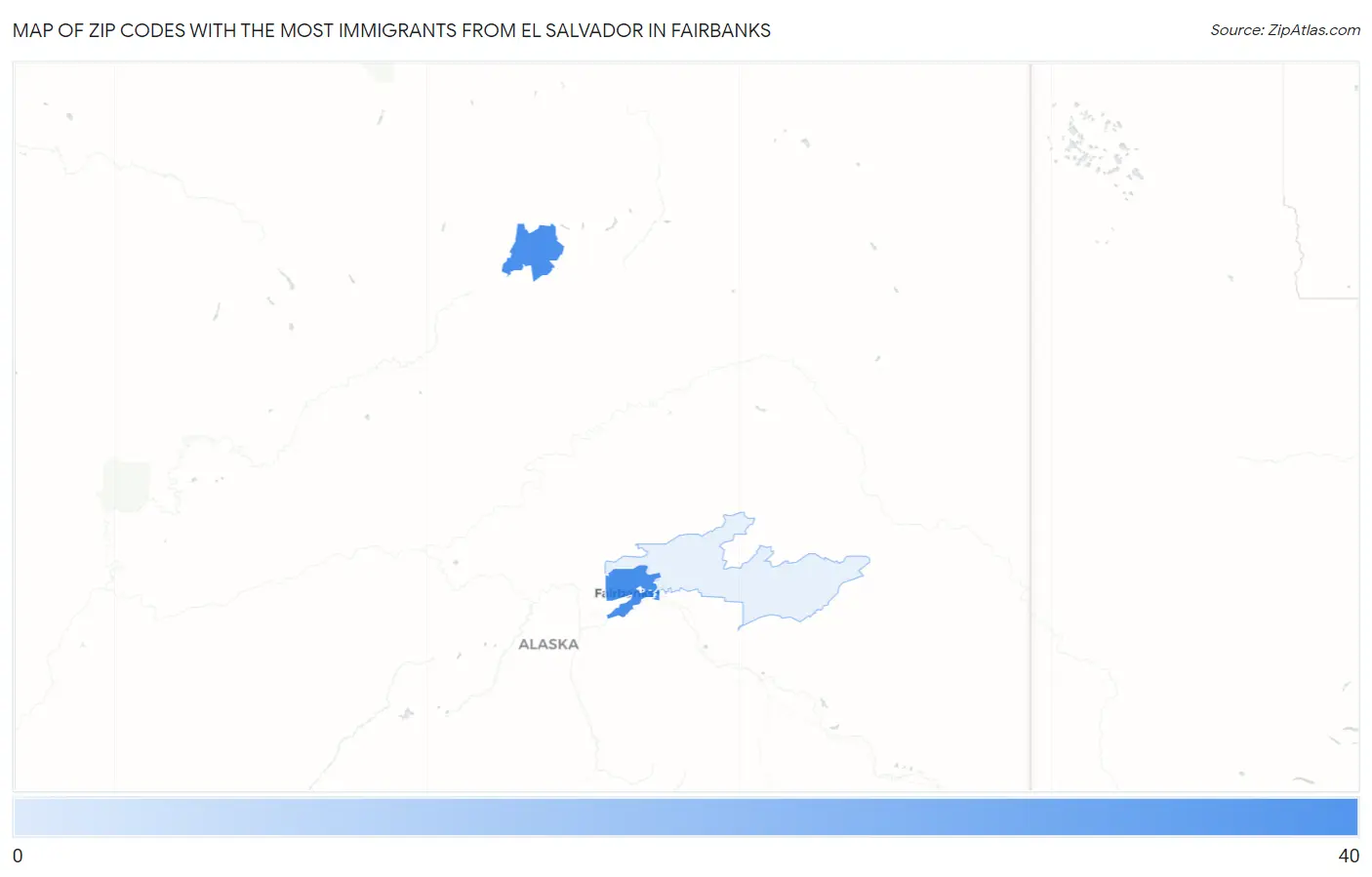 Zip Codes with the Most Immigrants from El Salvador in Fairbanks Map