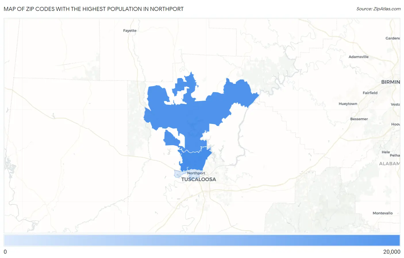 Zip Codes with the Highest Population in Northport Map