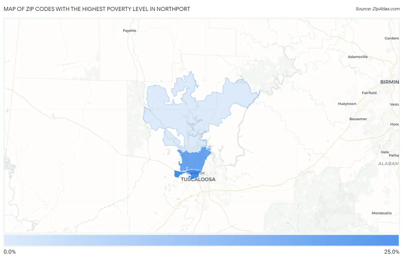Zip Codes with the Highest Poverty Level in Northport Map