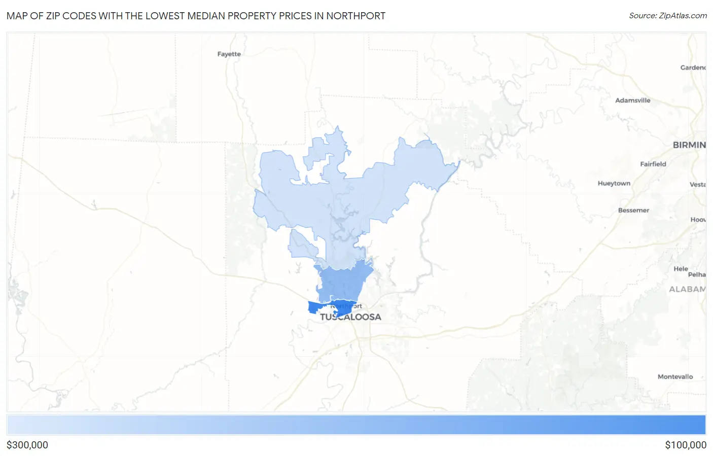 Zip Codes with the Lowest Median Property Prices in Northport Map
