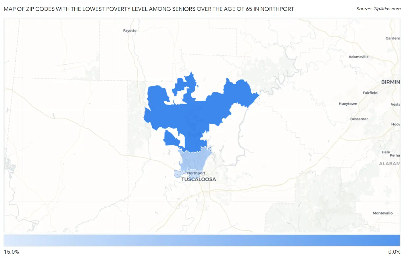 Zip Codes with the Lowest Poverty Level Among Seniors Over the Age of 65 in Northport Map