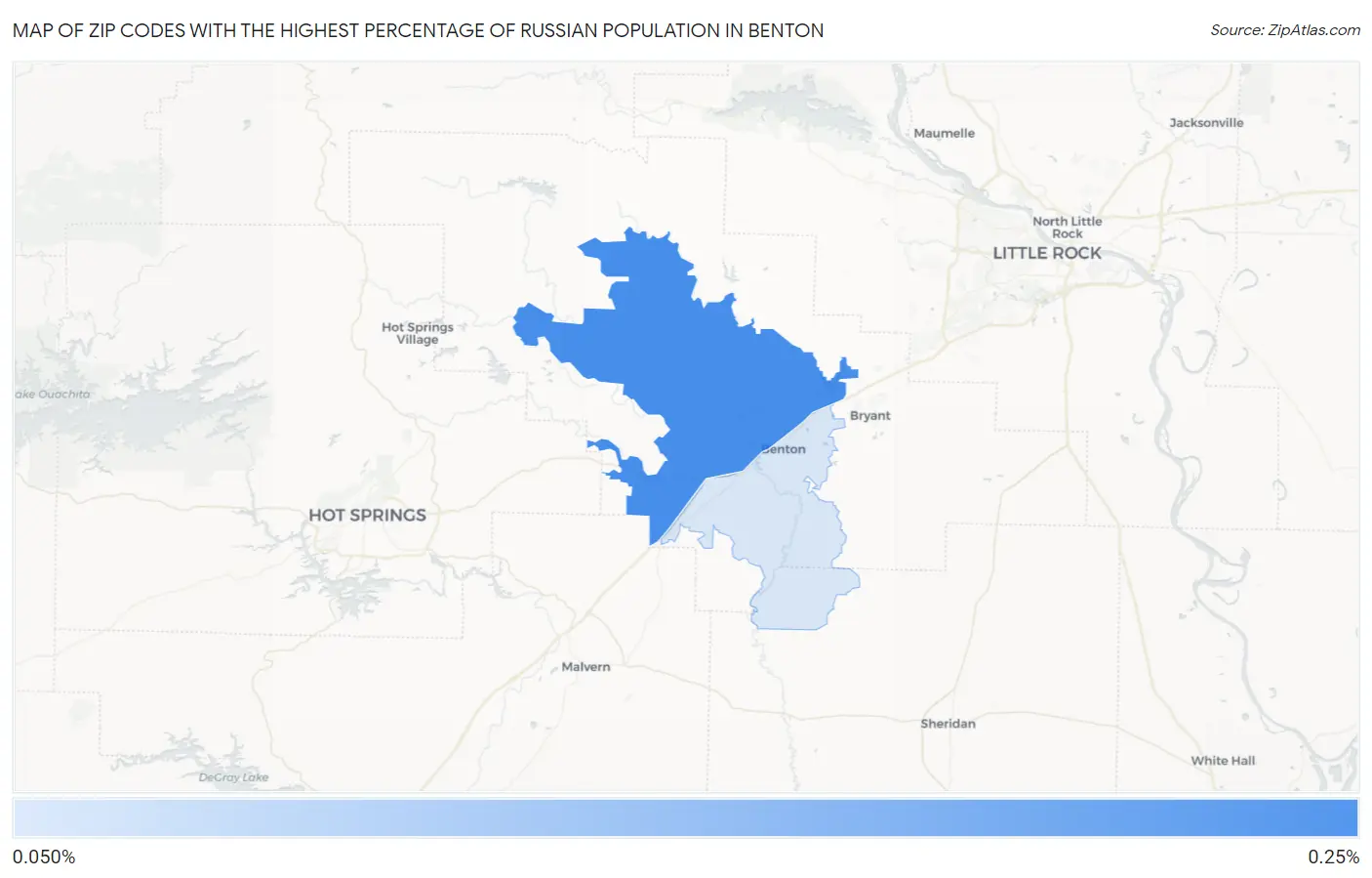 Zip Codes with the Highest Percentage of Russian Population in Benton Map