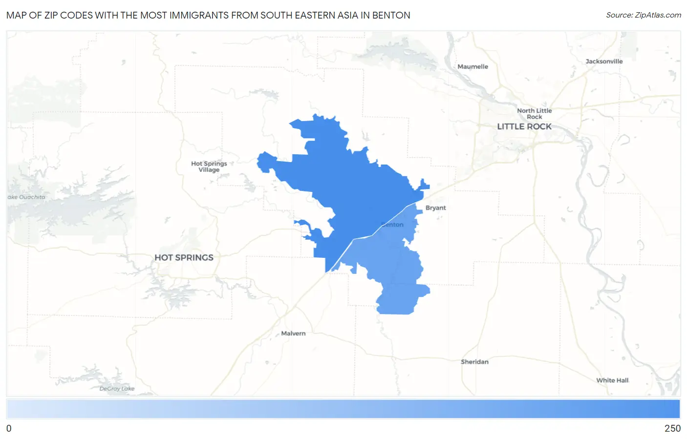 Zip Codes with the Most Immigrants from South Eastern Asia in Benton Map